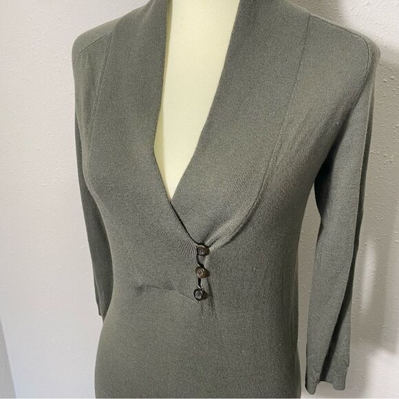 Ann Taylor Cashmere Blend Faux Wrap Front W/ Buttons Knit Sweater Women's XXS - Picture 13 of 16